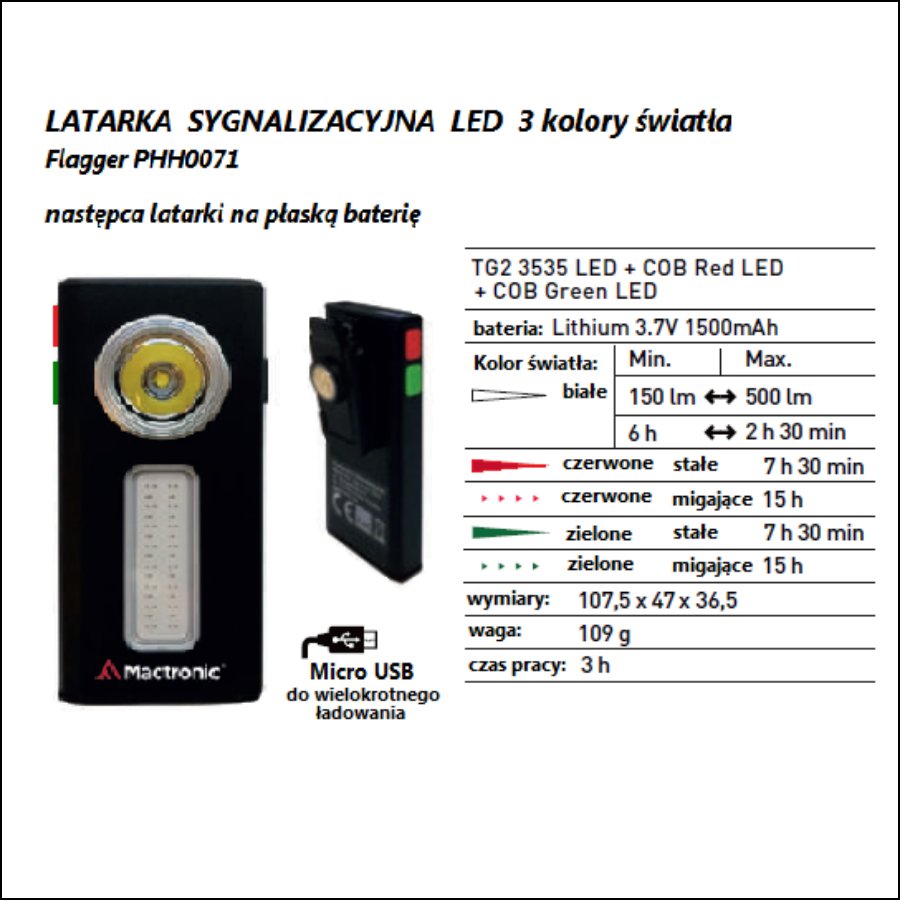 LATARKA SYGNALIZACYJNA 3-KOLORY LED