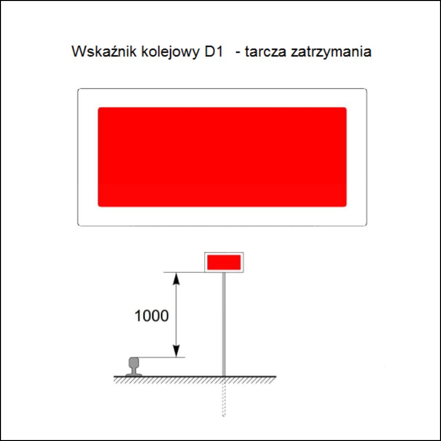 WSKAŹNIK KOLEJOWY D1 TARCZA ZATRZYMYWANIA